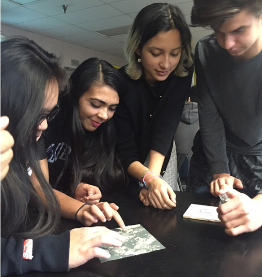 students having hands on experience at the STEM high school nanotech workshop
